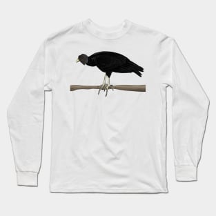 Urubu black vaultor vautour rapace oiseau Long Sleeve T-Shirt